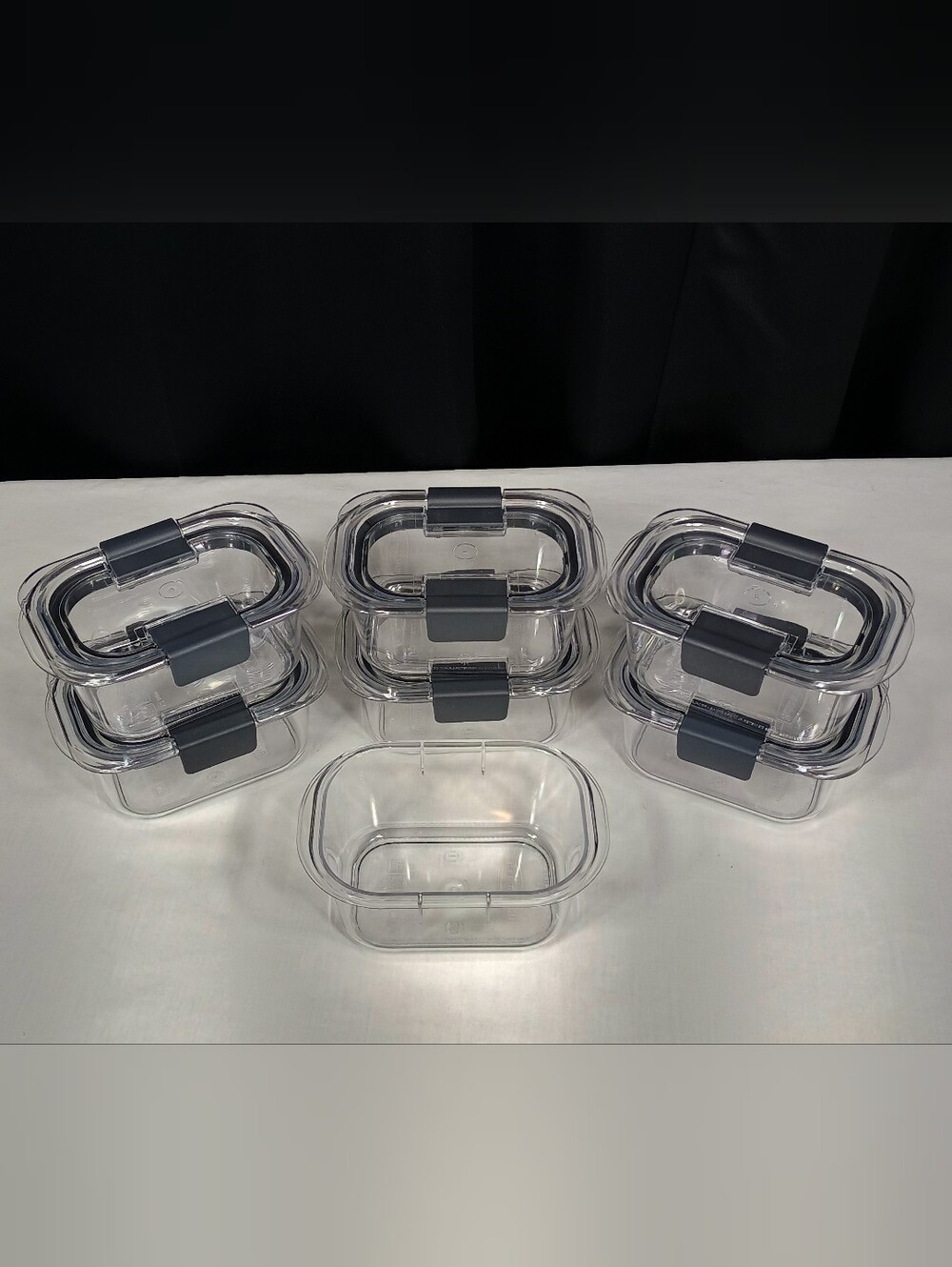 Rubbermaid Brilliance Plastic Food Storage Container Set 1.3 Cup Size